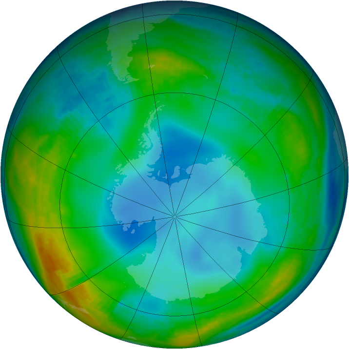 Antarctic ozone map for 02 July 1994